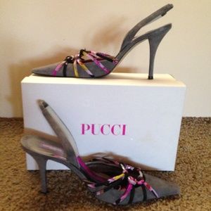Pucci Suede Sling Back Heel